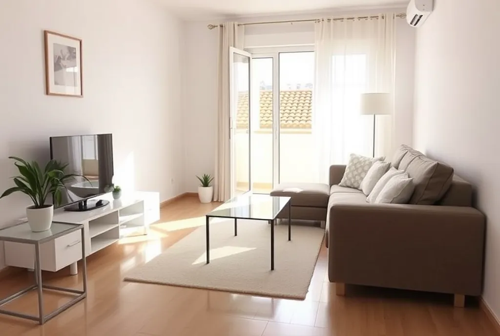 Salón de una vivienda tras la descontaminación